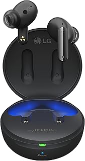 LG TONE Free FP8 - Enhanced Active Noise Cancelling True Wireless Bluetooth Earbuds with Meridian Sound, UVnano Kills 99.9% of Bacteria on Speaker Mesh*, Wireless Charging Case, 3 Mics