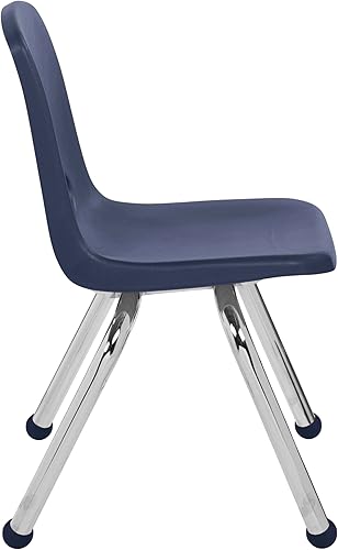 Miniatura 177 de Factory Direct Partners 10355-BL Silla escolar apilable de 10 pulgadas, asiento apilable para estudiantes con patas de acero cromado y rodamientos