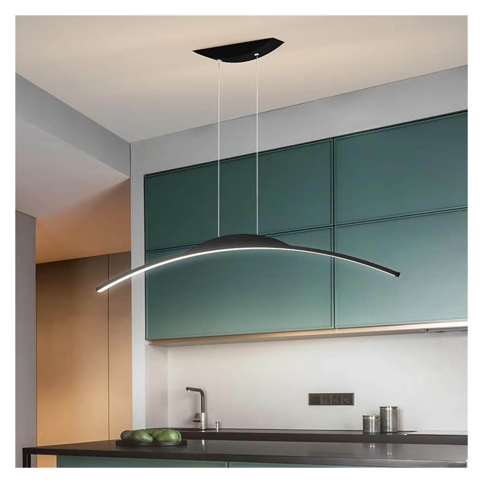 ASerZenith Dining Room Led Chandelier Simple Living Room, Kitchen Long Hanging Chandelier Designer Dining Room Simple Lighting Fixtures,Warm Light No Remote-120Cm