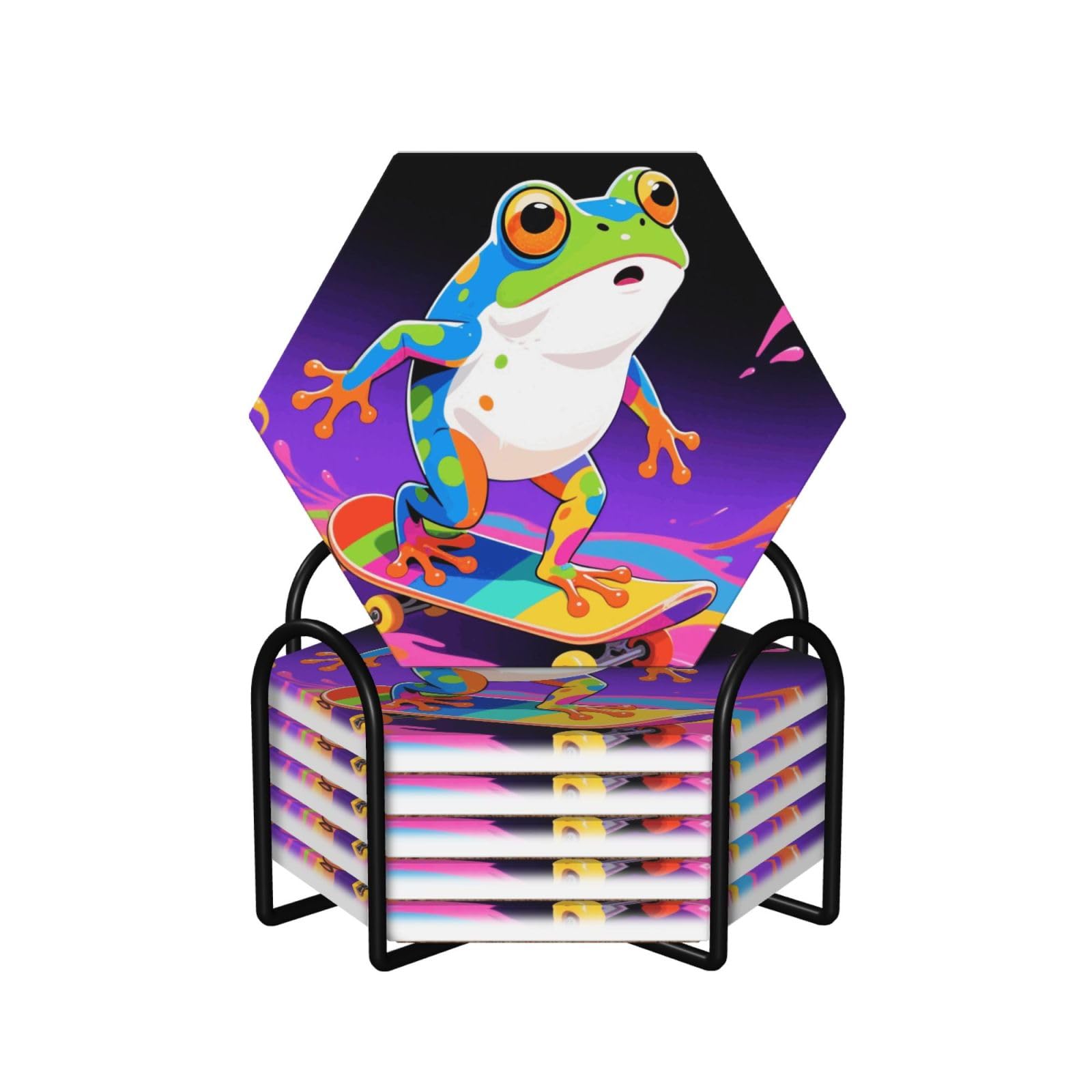 Dessous de verre grenouille céramique : finissez-en avec les taches d'eau et rayures