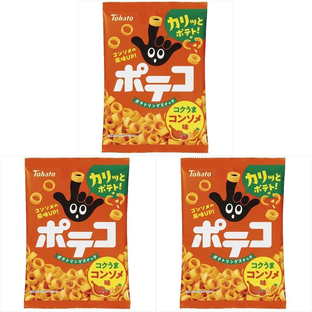 Amazon.co.jp: 東ハト ポテココンソメ味 60g (× 3) : 食品・飲料・お酒