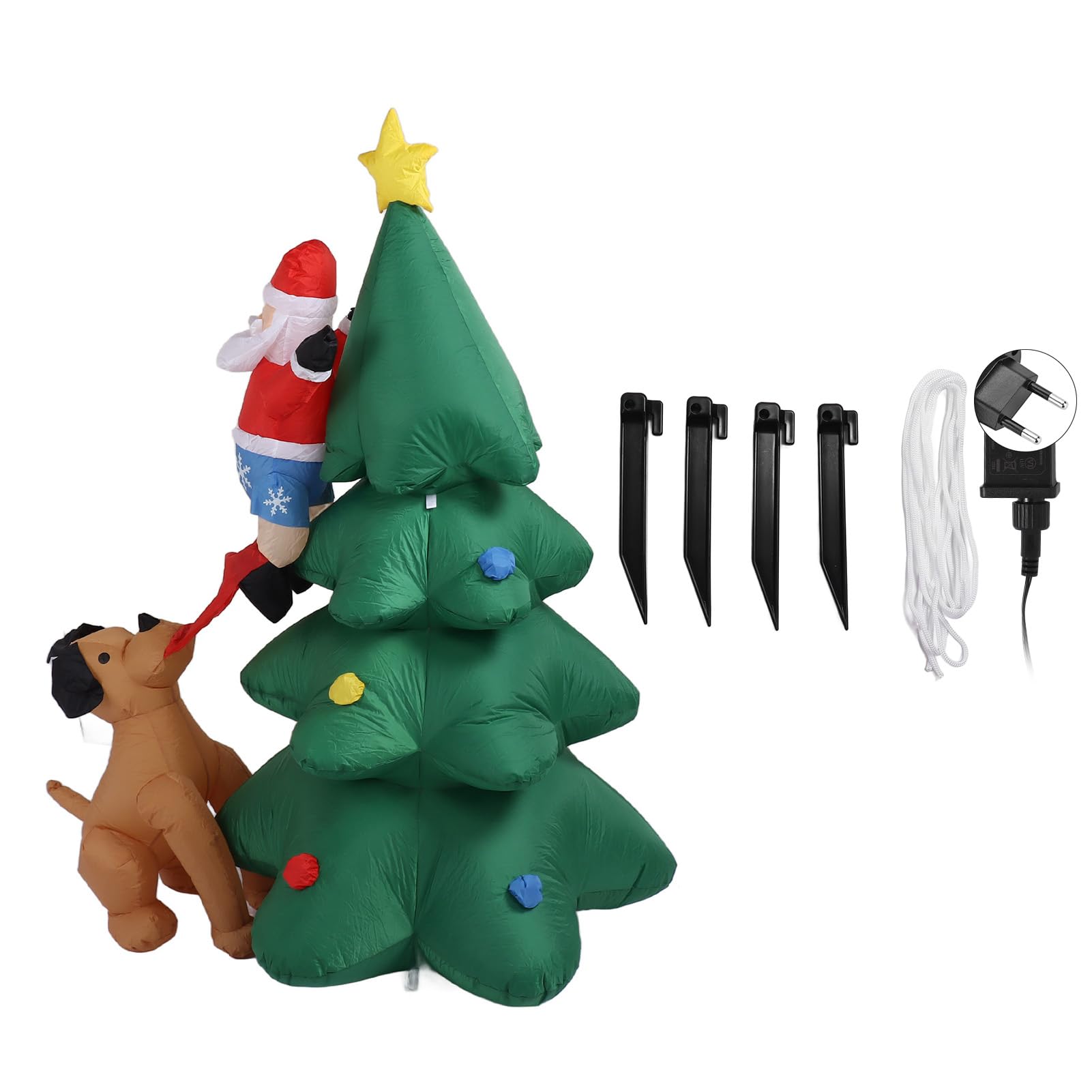 Easycomfort Albero Di Natale Gonfiabile Gigante 243cm Con Luci A Led E Babbo Natale 80781659 - Foto 2