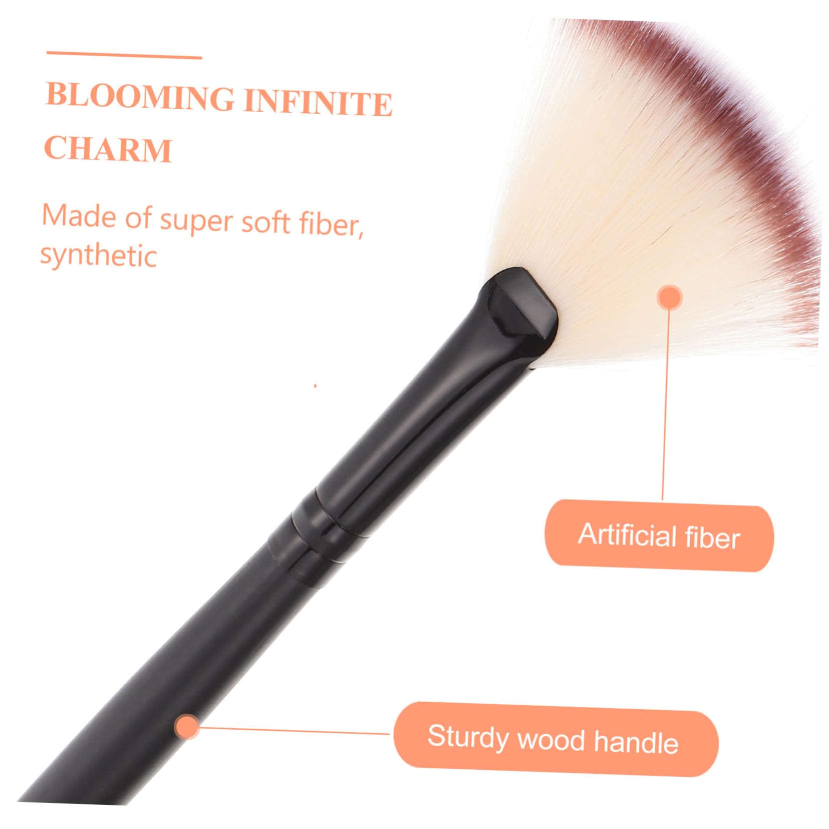 PLAFOPE Set Di 3 Pennelli Per Il Trucco A Forma Di Ventaglio Kit Di Pennelli Per Il Trucco Di Bellezza Strumento Di Bellezza Per Il Viso Pennello Applicatore Per - Durata Per 12 Pezzi * 3