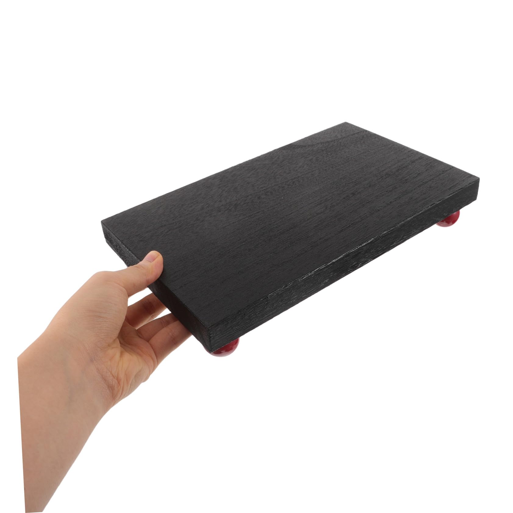 Vassoio Rettangolare in Legno Nero per Profumi e Cosmetici | Uso Versatile su Bagno o Studio, Piano Organizer per Oggetti e Profumi, Formato Compatto da Tavolo