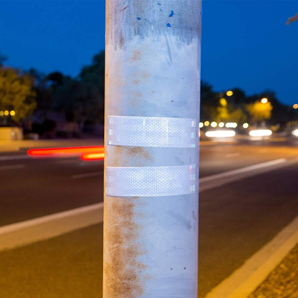 Creative Product Starrey Reflective Tape 1 inch Wide 15 FT Long DOT-C2 High Intensity White - 1 inch Trailer Reflector Safety Conspicuity Tape for Vehicles Trucks Bikes Cargos Helmets
