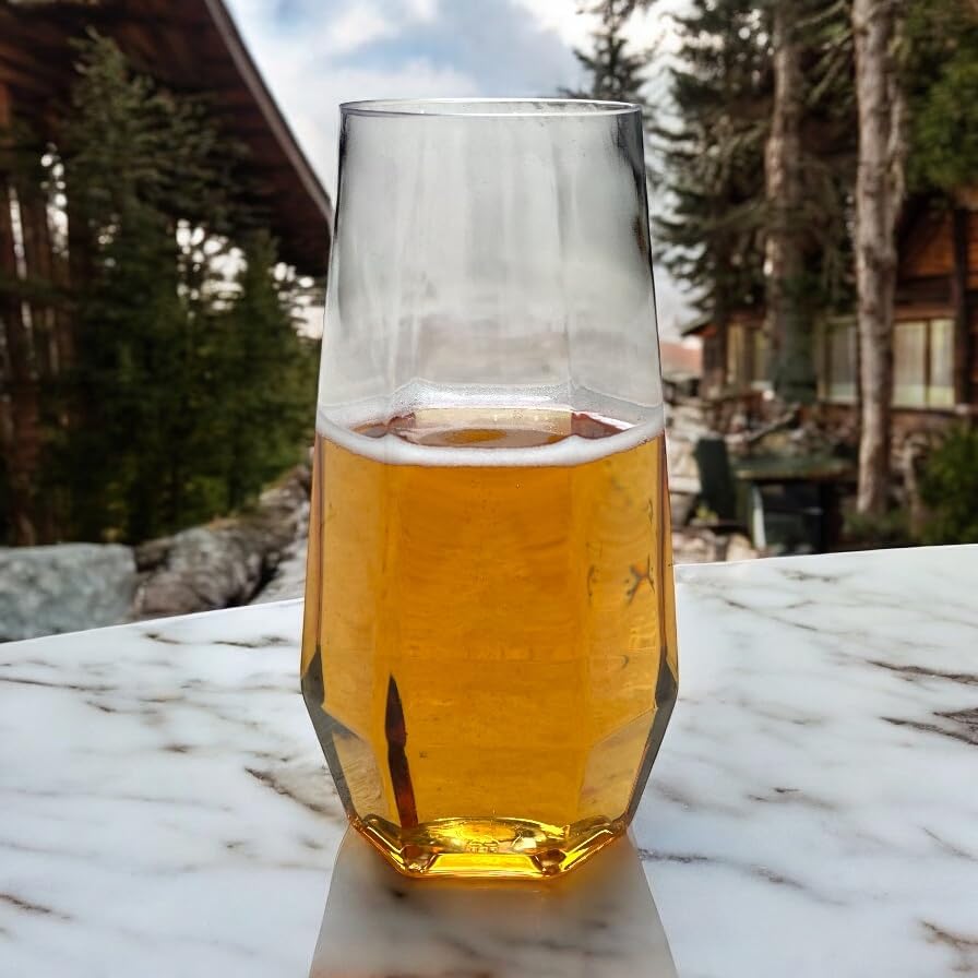 Oojami 48 Pack Diamond Clear Unbreakable Stemless Plastic Glasses 24 9oz Stemless Champagne Flutes & 24 12oz Cups BPA-Free, Disposable, Shatterproof Drinkware for Weddings, Bars, Events, and Parties - Image 9