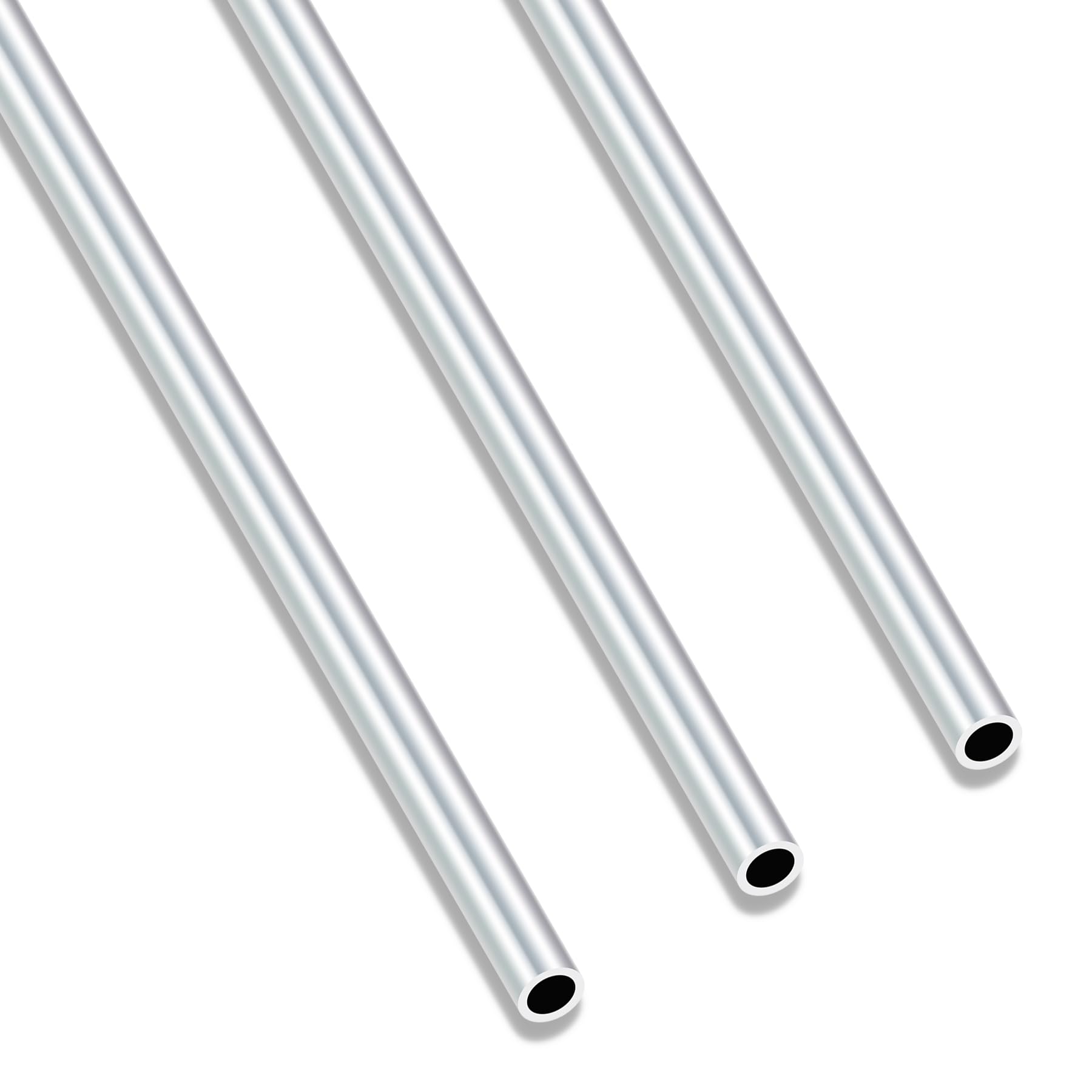 Imeistek Silver 6063 Aluminium Round Tube, 250Mm Length 7Mm Od 5Mm Id Seamless Straight Round Tubing For Industrial, Decorative, Architectural (3Pcs)