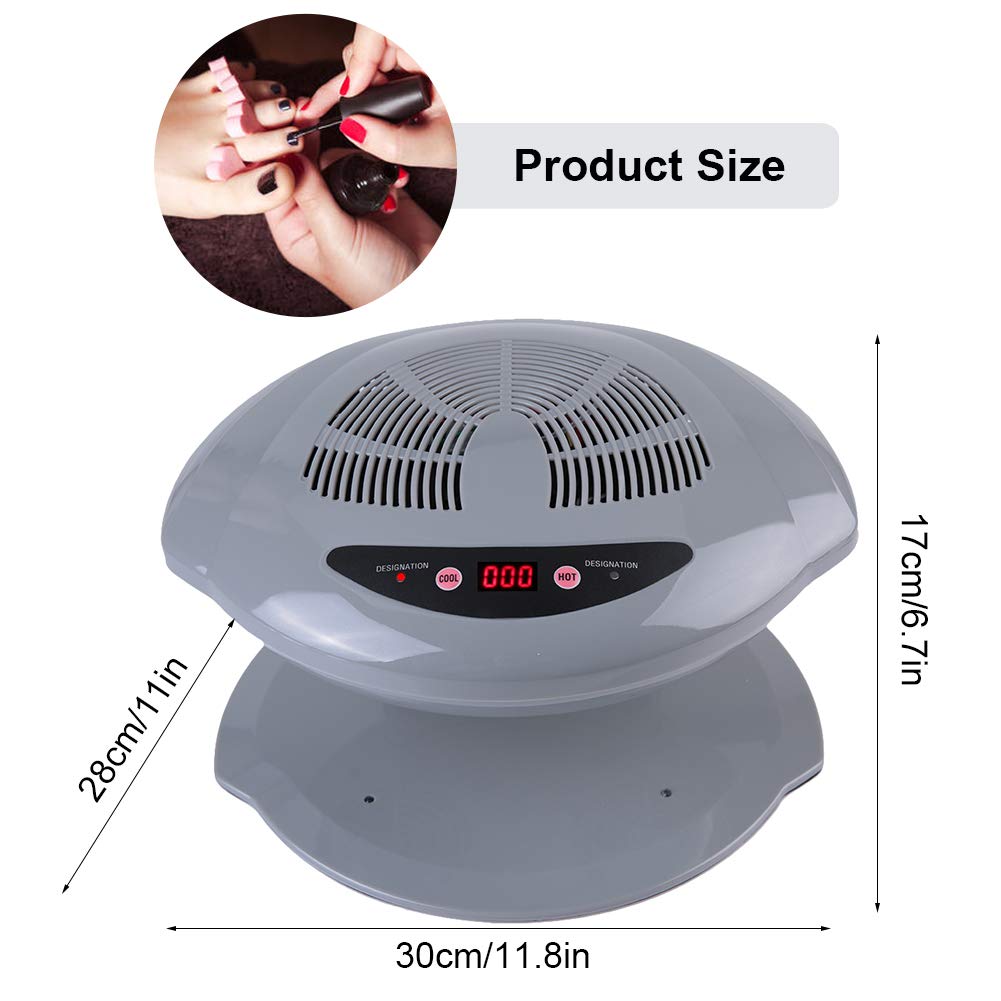 Essiccatore professionale per unghie a freddo e ad aria calda 400 W, lampada UV per unghie con sensore LED per unghie curative e unghie per piedi (argento)