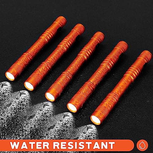 Hortsun 20 Pcs Mini Pen Light Flashlights Father Day Gifts for Men Pocket Flashlights Pen with Clip Small LED Handheld Slim Torches Without Battery(5.12 Inch,Orange) by Hortsun - Image 5