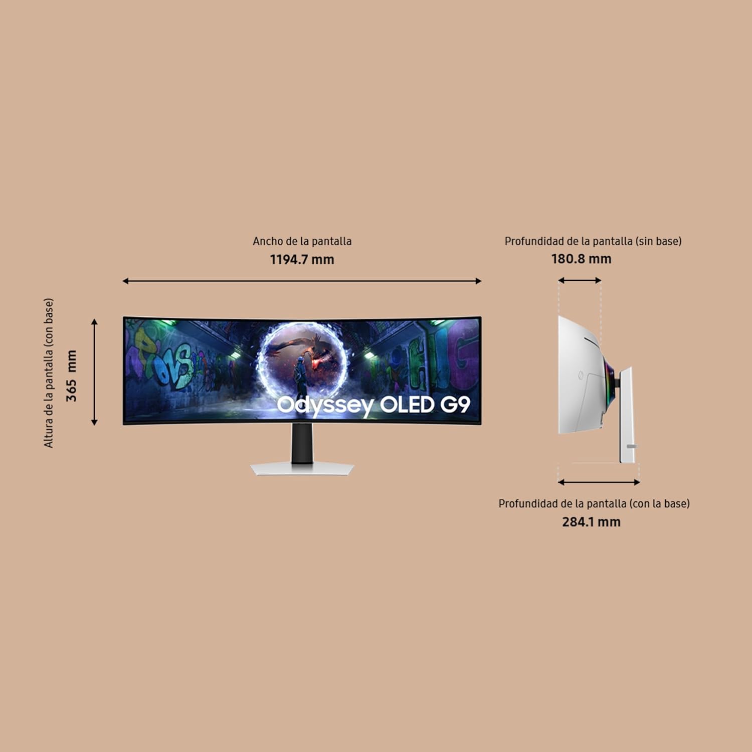 Samsung 49 Inch Odyssey OLED G9 G93SD, DQHD (5120 x 1440), Gaming Monitor, PC Screen, 240 Hz, OLED Glare Free, 0.03 ms Response Time, Gaming Hub, LS49DG934SUXEN