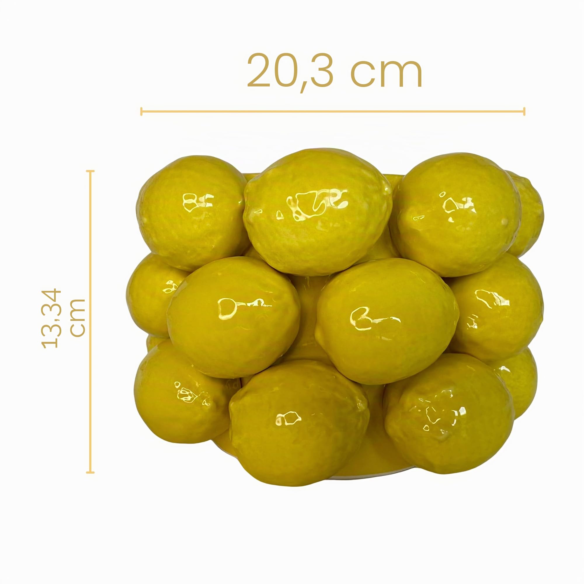 Jarrón de limón, jarrón único de cerámica de Estilo francés/mediterráneo Amarillo Alegre con diseño de limón 3D, decoración de Cocina de limón, Regalo de inauguración de la casa con