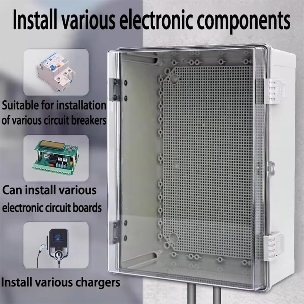NEWFUN Scatola Elettrica da Esterno, Scatola Derivazione Eesterna IP66, Armadio Elettrico Esterno con Accessori per il Montaggio a Parete 300×300×170MM