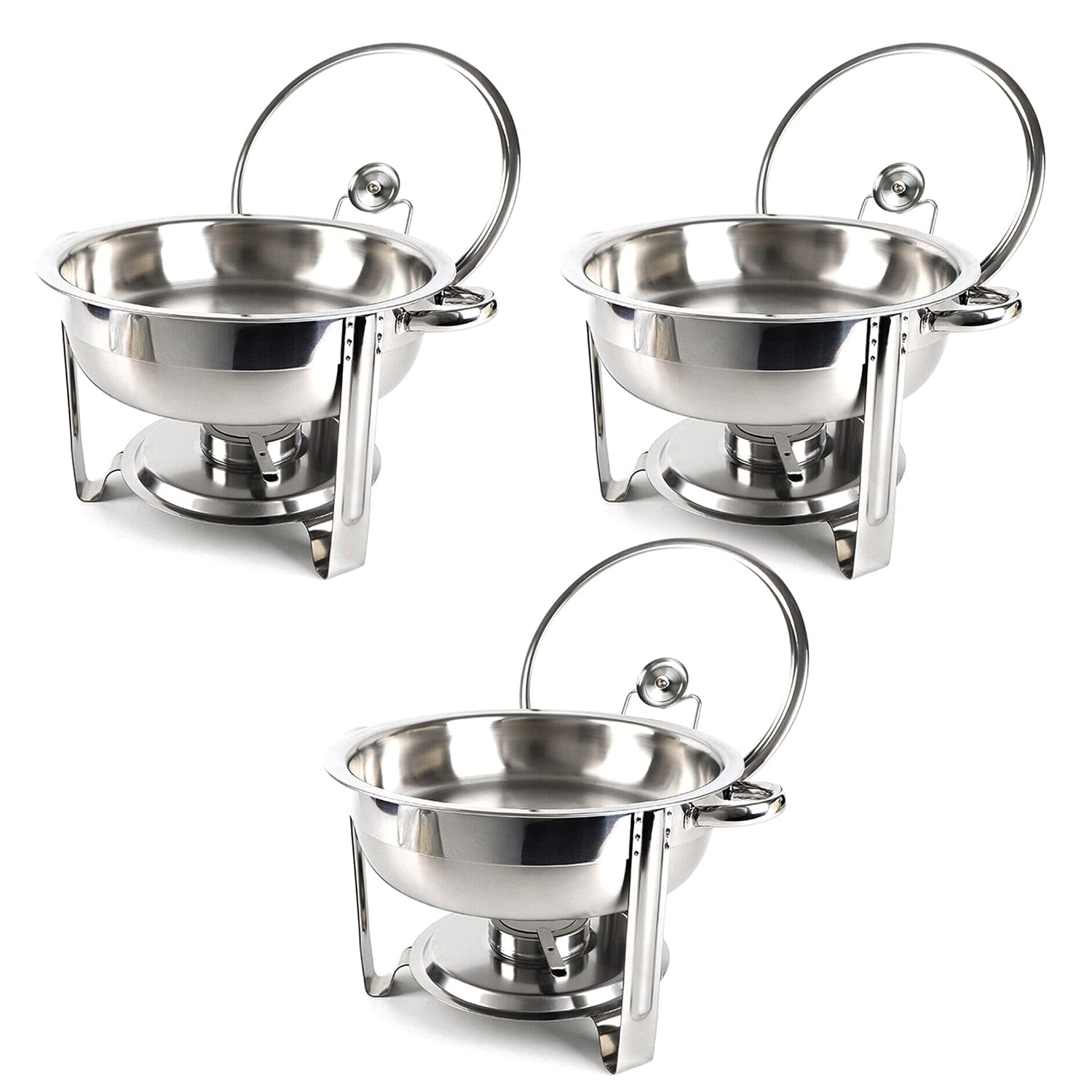 Buy Vinod Stainless Steel Round Buffet Chafing Dish Glass LID 4.5 Litre