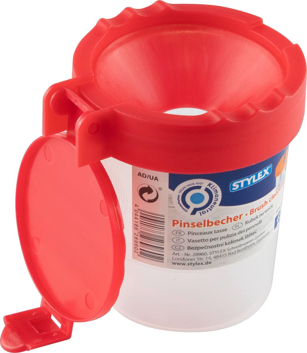 XingyLi Lot de 32 gobelets de peinture anti-fuite avec couvercle, pinceau et palette de mélange, pots de peinture anti-fuite, récipients de couleurs assortis pour aquarelle, huile, gouache, acrylique