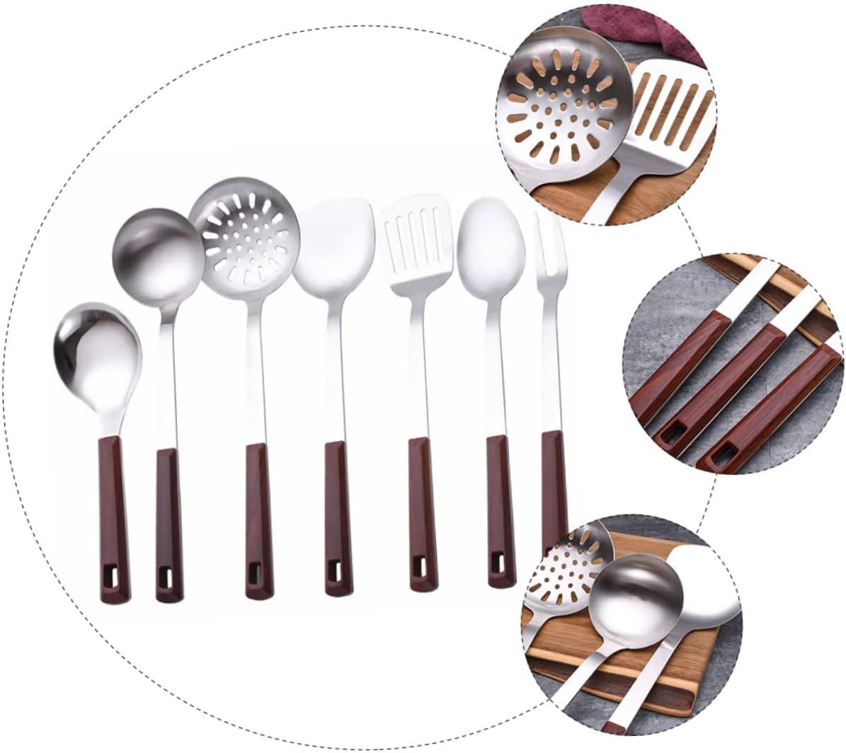 Stainless Steel Kitchen Utensils Set Frying Utensils Cooking Heat Resistant Spatula Kitchenware