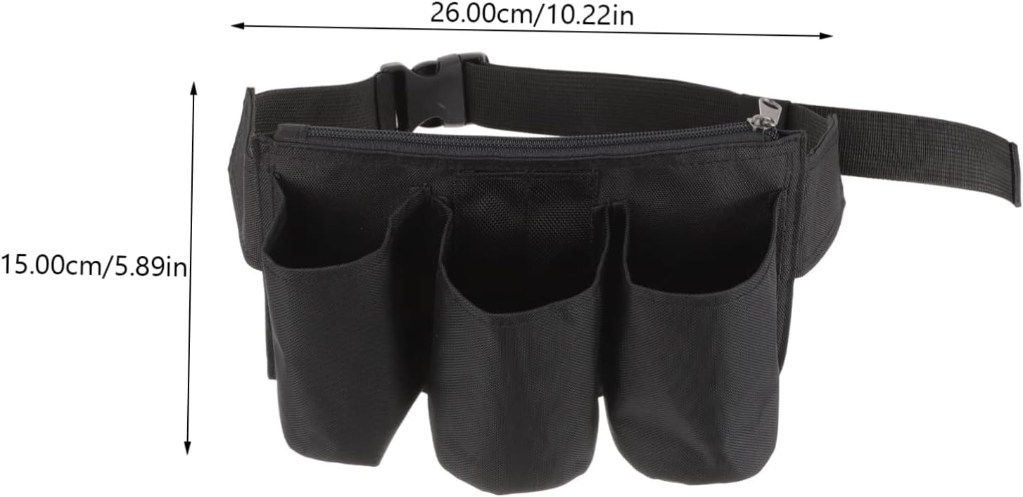 VALICLUD Waist Tool Bag Cleaning Tool Belt with Multiple Pockets Adjustable Canvas Utility Pouch for Gardening Janitorial and Home Use 10.23X5.90X1.96 Inches