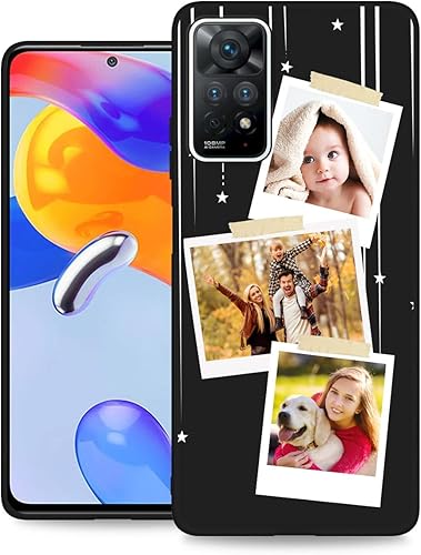 Miniatura 7 de LalatiFy Funda de teléfono personalizada para Redmi Note 11 Pro (5G) y Note 12 Pro 4G con nombre de collage de fotos múltiples, funda de silicona