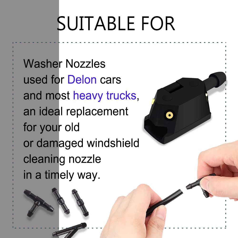 Car Window Windshield Washer Nozzle Wiper Water Spray Jet Universal Sprinkler - Foto 6