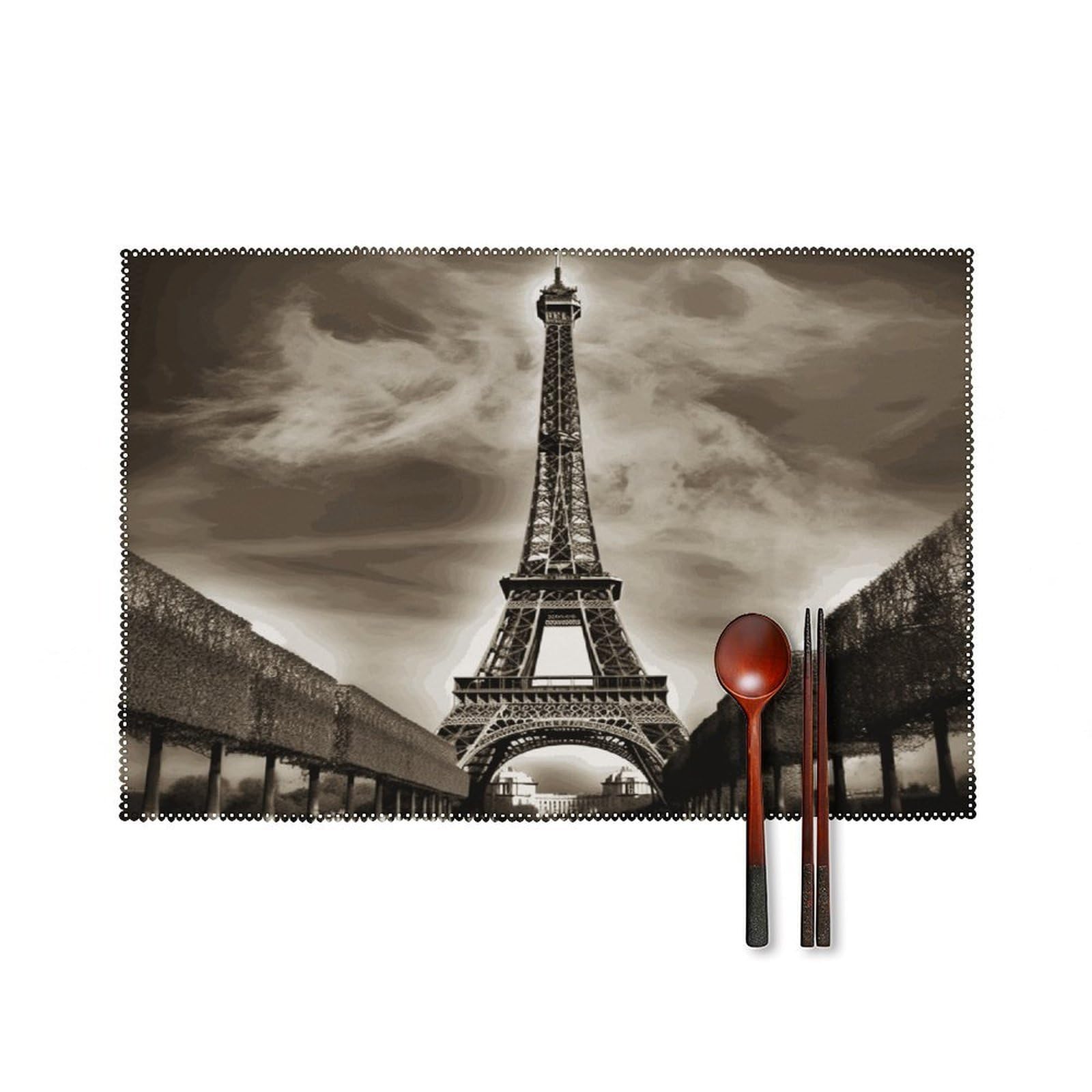 Fekiloot Style Paris Eiffel Tower Placemats Set Of 6,Table Mat