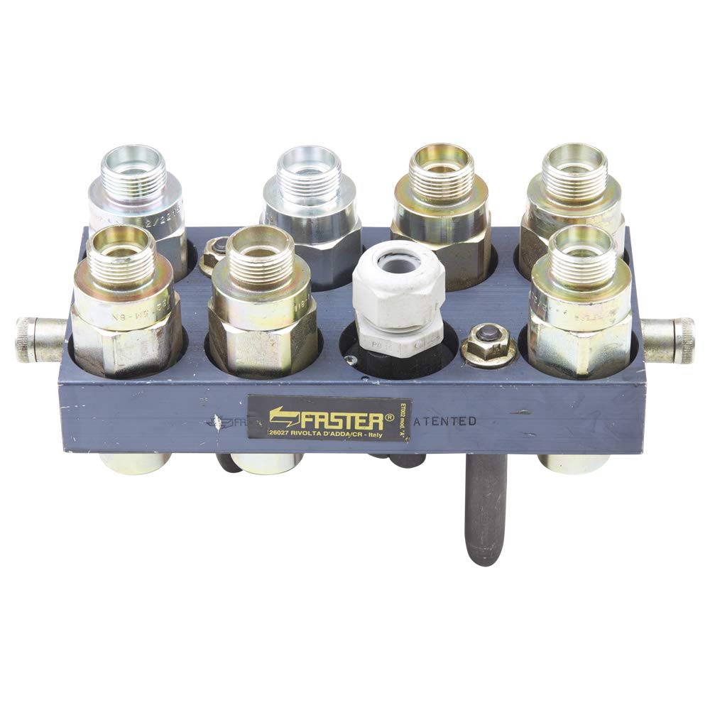 Faster - Acoplador múltiple (4 vías, BG6, forma de hoz, 15 L, conector E)