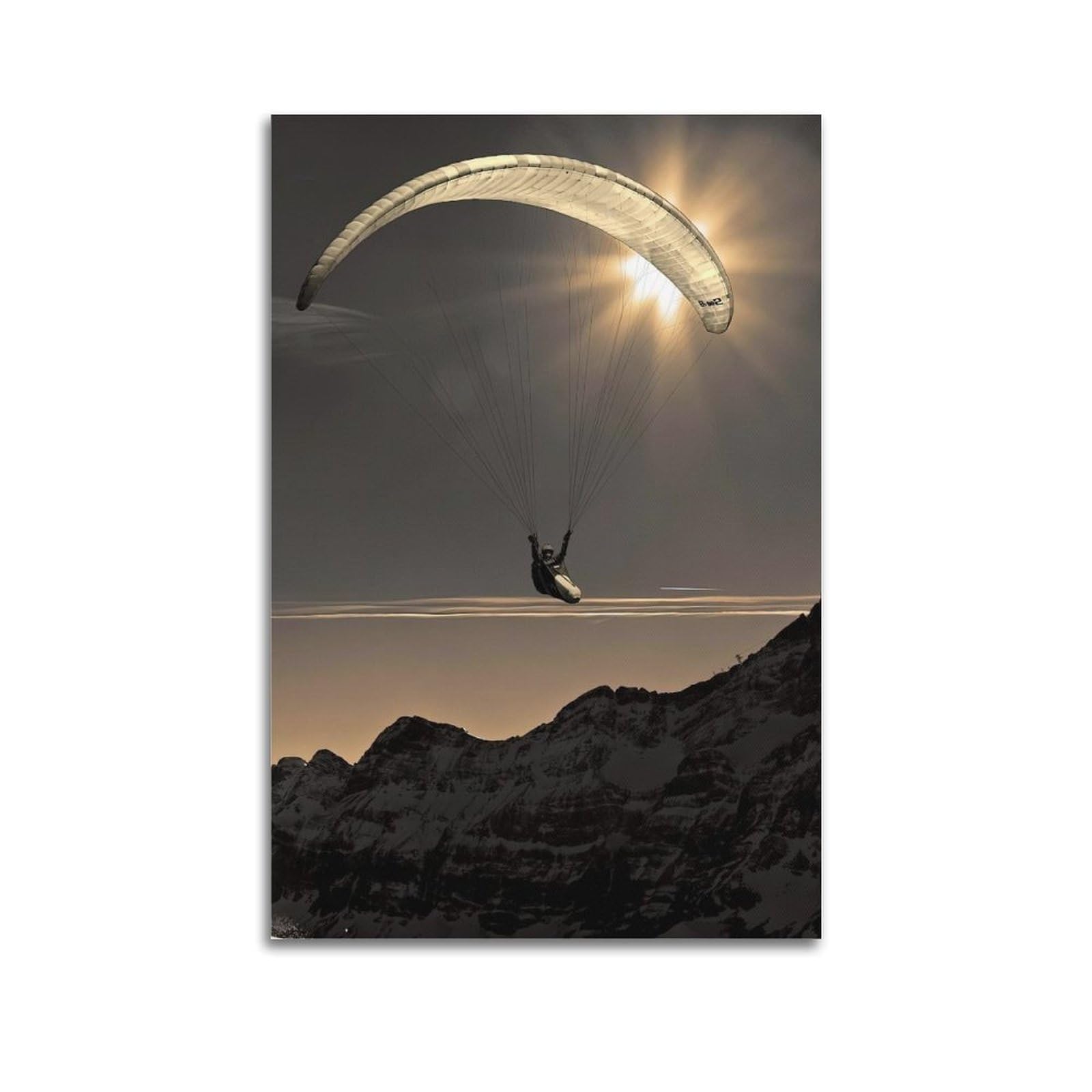 OKAHYS Paragliding Extreme Sports Poster Decorative Painting Canvas Wall Artworks Picture 20x30inch(50x75cm)