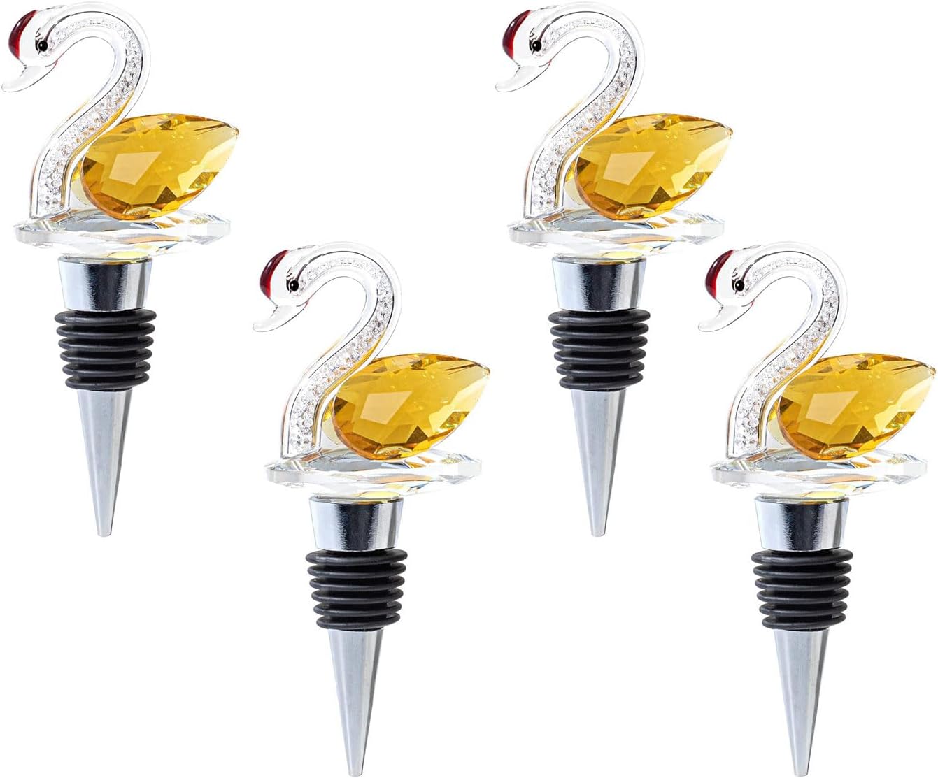swan wine bottle stoppers Bird wine stopper Crystal wine stopper set of 4