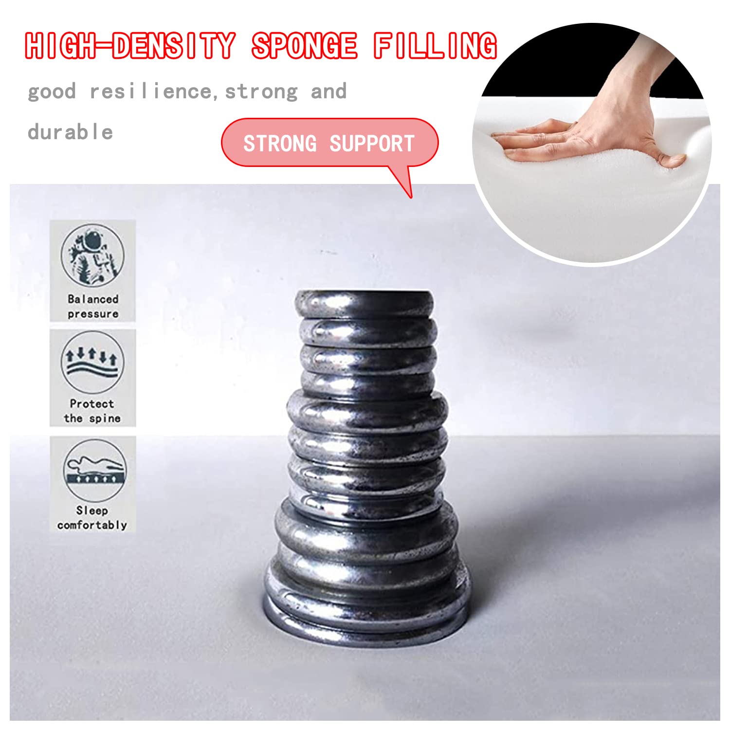 Podkładka na materac z pianki memory, do spa i stołu, grubość 2 cm, antypoślizgowy spód, 4 regulowane paski, wygodna amortyzowana osłona, przenośna i łatwa do czyszczenia