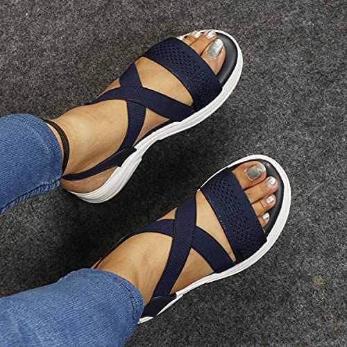 Image of Stylish Girl's High Heel Criss Cross Chunky Sole Casual Fashion Wedges Sandal For Women /Girls Ankle Strep Sandal