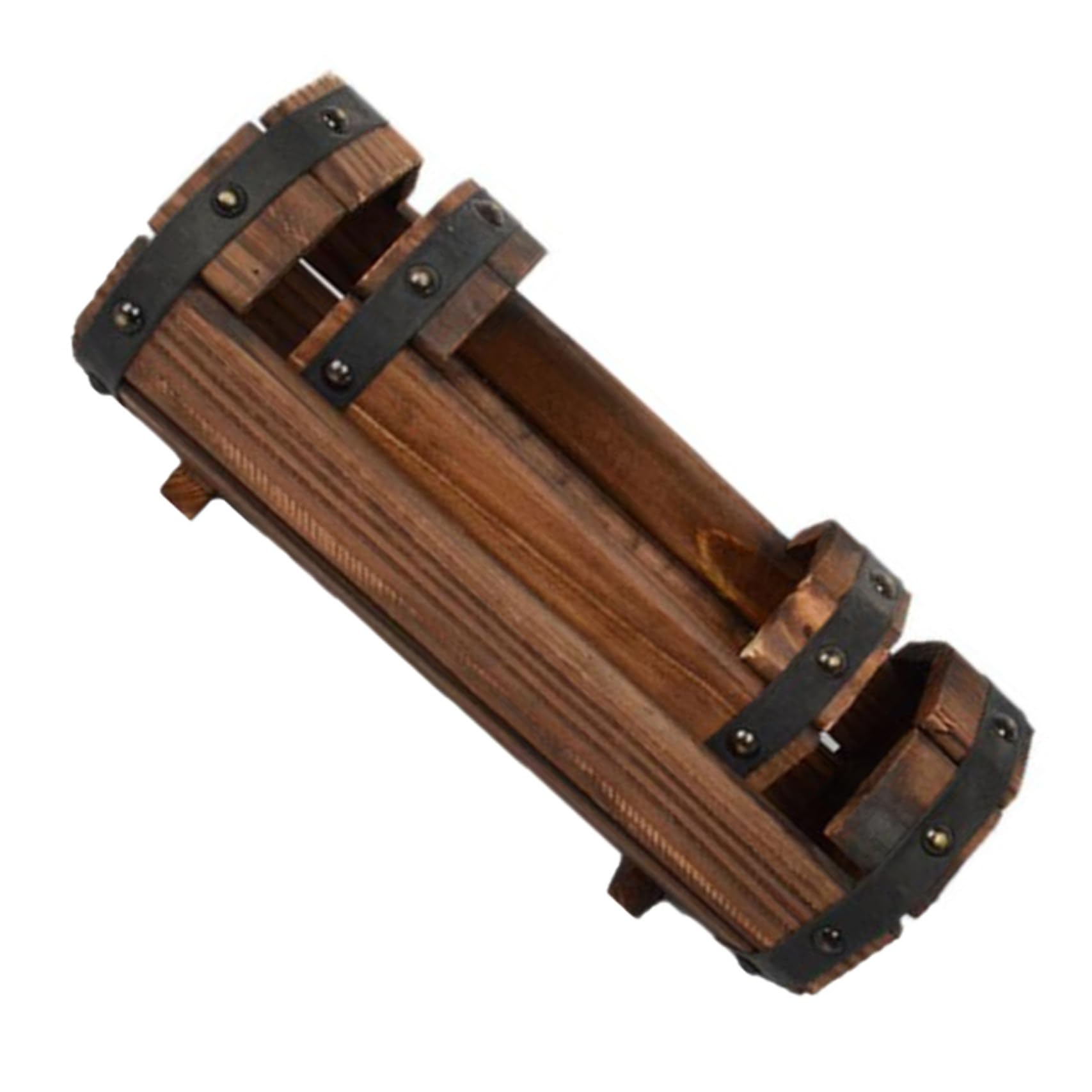 Jardinières demi-tonneau en bois pour réparer un jardin vide