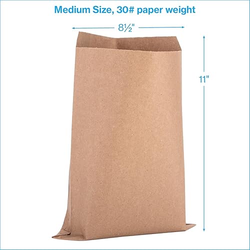 Miniatura 5 de SSWBasics Bolsas de mercancía medianas de papel kraft natural – 8.5 pulgadas de ancho x 11 pulgadas de alto – Caja de 1000 – Bolsas de papel para