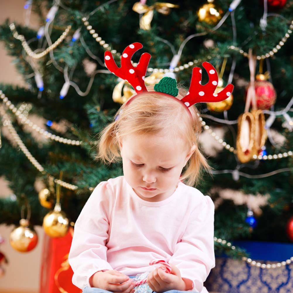 6 Stück Weihnachts-Haarreifen Stirnbänder – Mit Rentier, Weihnachtsbaum, Schneemann, Für Erwachsene & Kinder