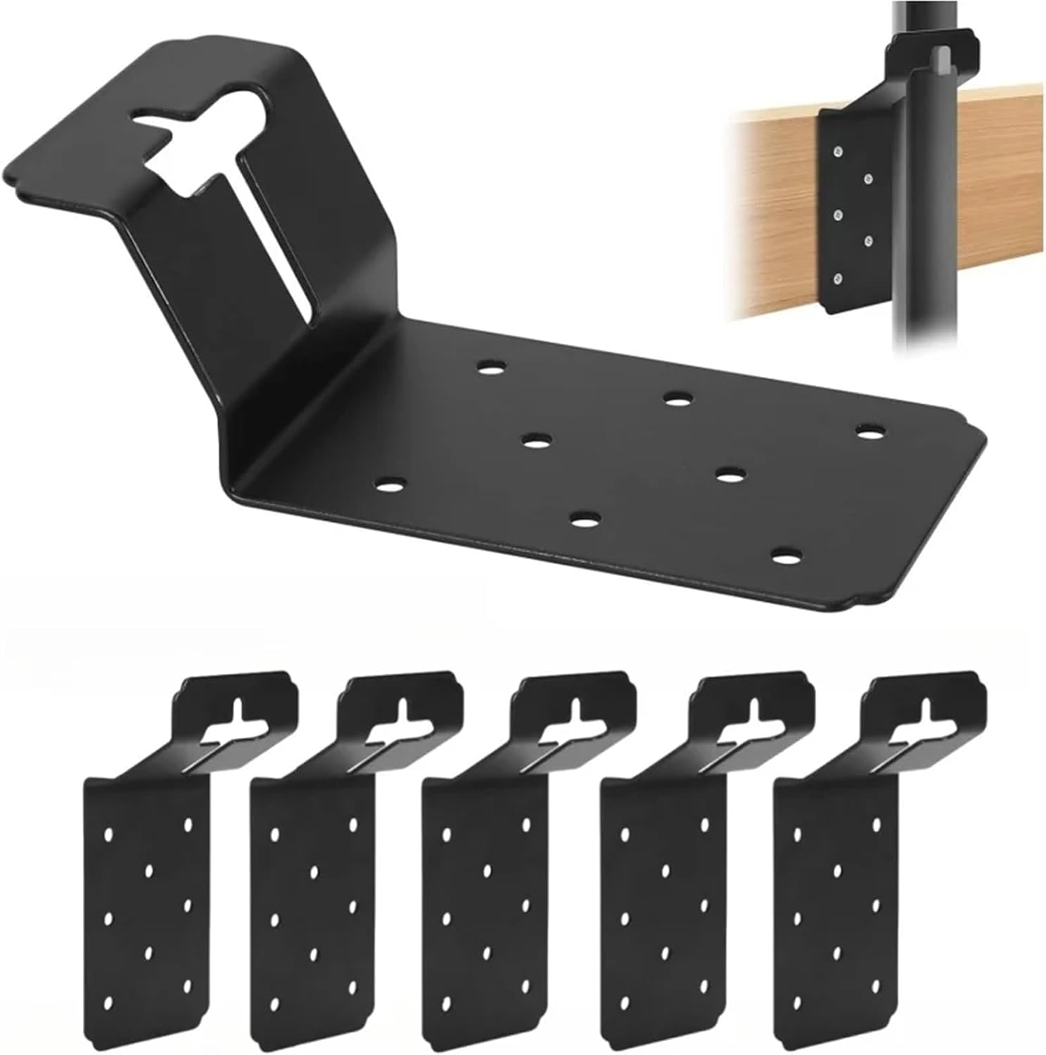 T-Post Mounting Bracket 6Pcs T Post Target Hanger Fence Bracket for T Post Fence Bird House Signs Lumber Mailbox(Silver)