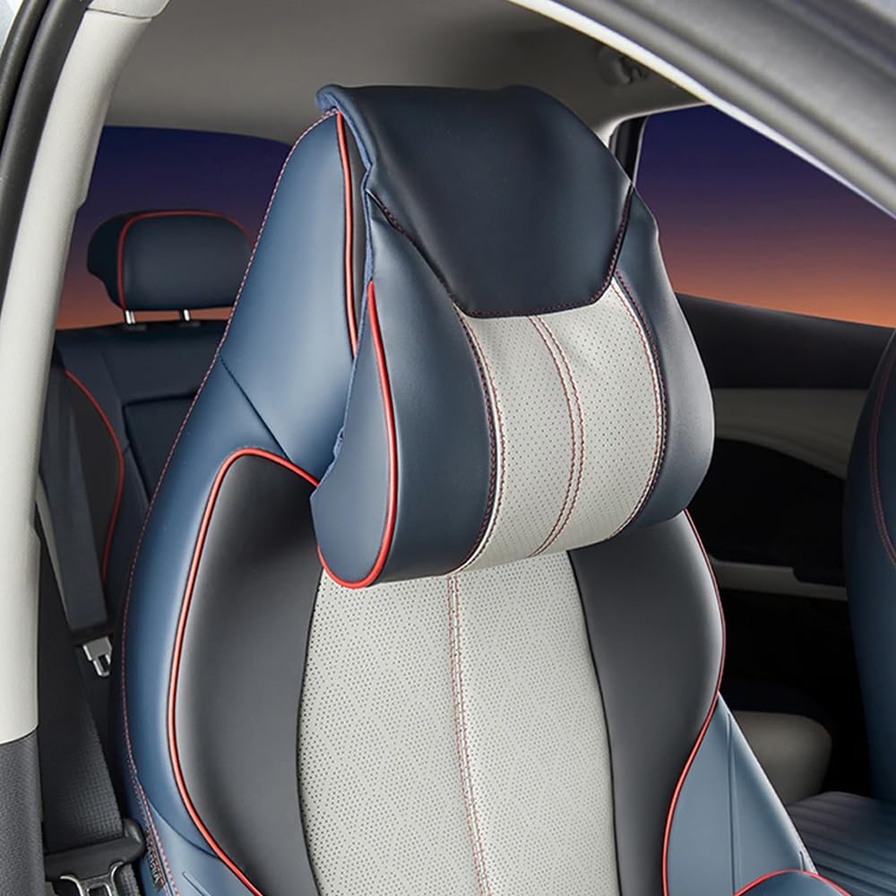 Almohada para reposacabezas TOTMOX para asiento de coche, cojín de cuello de piel transpirable para asiento de coche