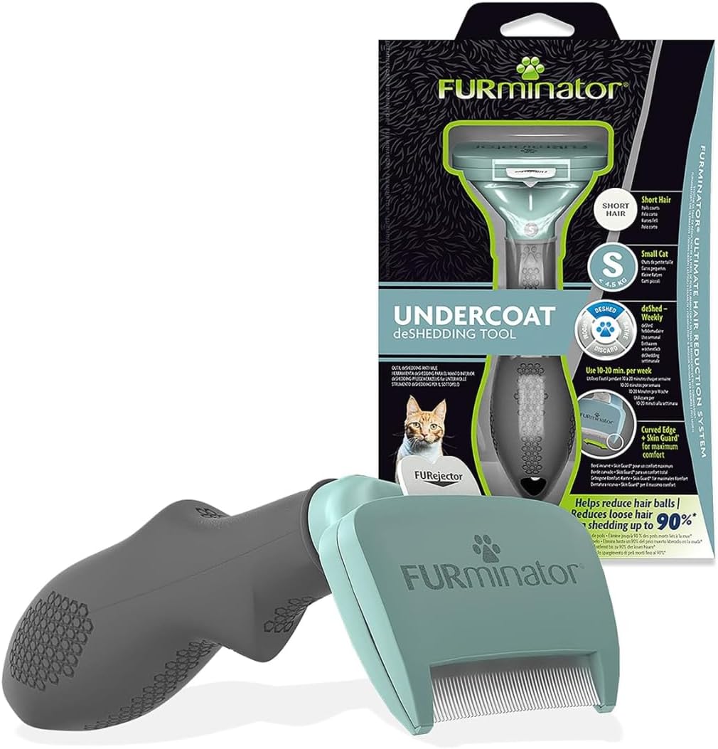 Furminator T691659 Zgrzebło do Pielęgnacji Sierści Małych Kotów, S, Szary/Zielony