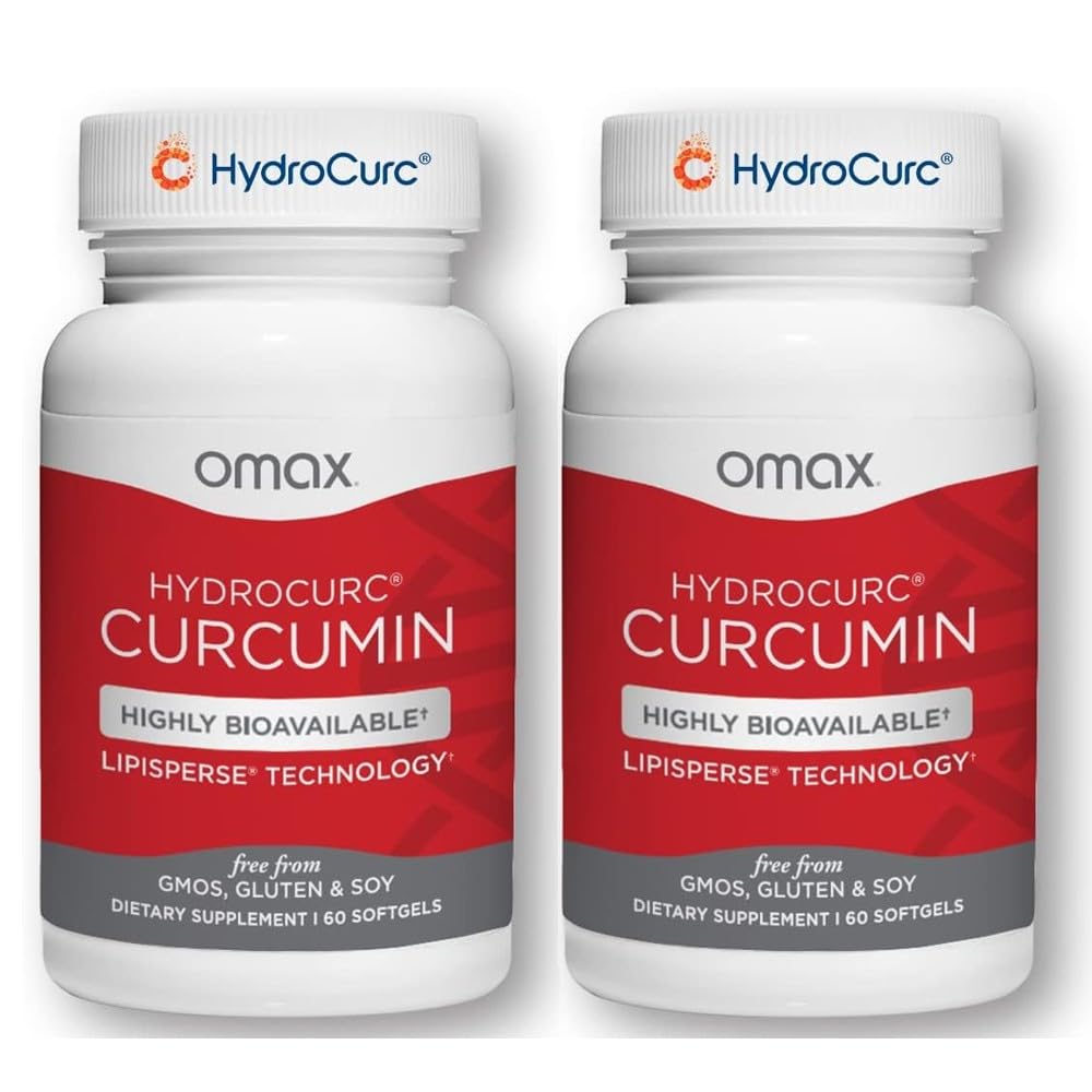 Omax32 Pack- HydroCurc Turmeric Curcumin Softgels, Highly Bioavailable MCT Oil Nanoparticle for Potency & Absorption, Joint Health, 120 Softgels