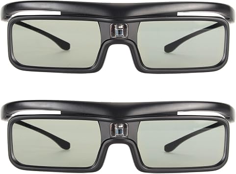 3D Glasses for Movies At Home, 3D Active Shutter Glasses 178 Viewing Angle Fit for -2500 3000 Pro 3500 Pro 3D Projectors Compatible with Other DLP Link 3D Projectors