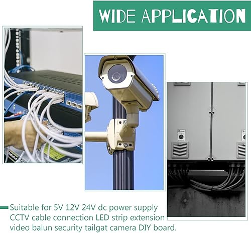 Miniatura 6 de WMYCONGCONG 40 unids 0.083x0.217 in macho hembra DC adaptador de corriente Conector cámara video BNC macho hembra Balun conector para coaxial Cat5