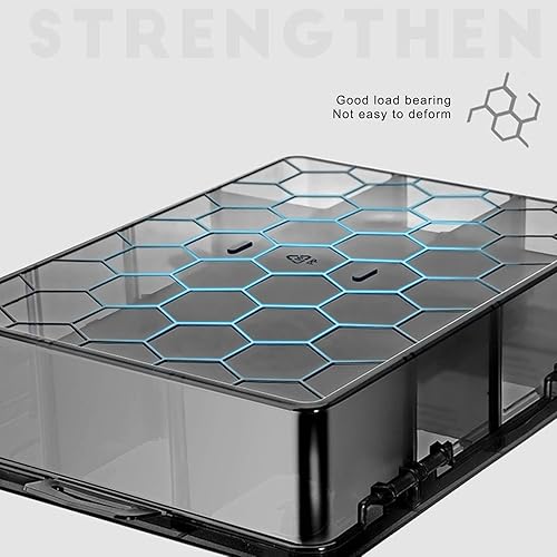 Miniatura 6 de Organizador de piezas pequeñas, caja organizadora de clasificación transparente de 15 rejillas con divisor extraíble, resistente al desgaste y