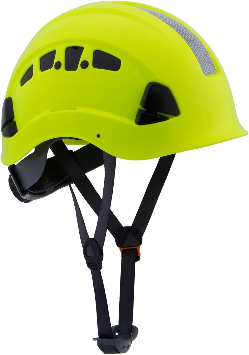 LOHASPRO Neon Green Hard Hat ANSI Z89.1 OSHA Approved Vented Safety Helmet with Chin Strap for Construction Arborist Climbing (P3 Lime)