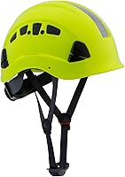 LOHASPRO Neon Green Hard Hat ANSI Z89.1 OSHA Approved Vented Safety Helmet with Chin Strap for Construction Arborist Climbing (P3 Lime)