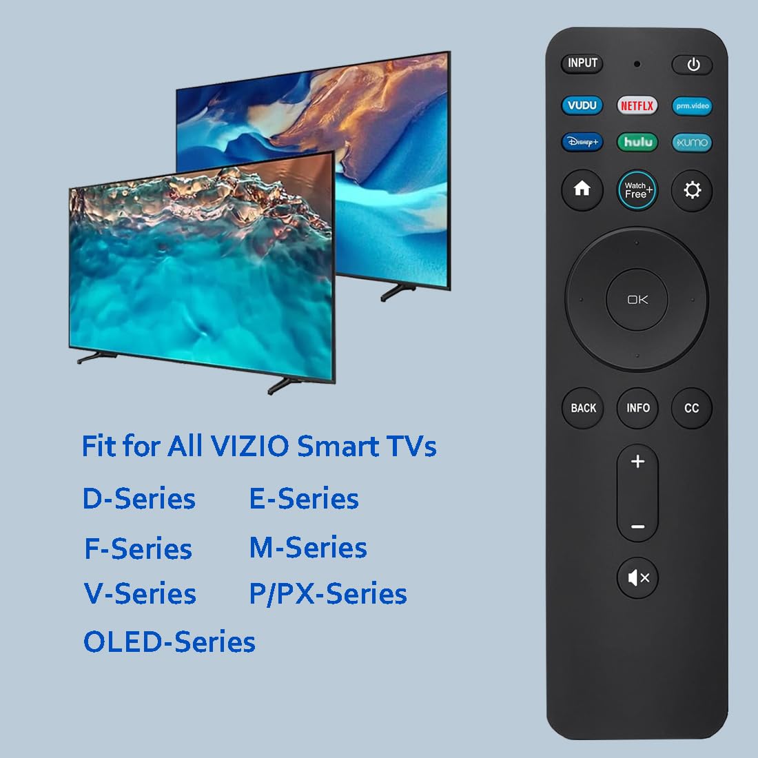 Telecomando universale di ricambio per tutte le Smart TV Vizio Smartcast 4K P-Series V-Series D-Series M-Series E-Series F-Series, per XRT140 XRT136 XRT260, ecc., senza funzione vocale