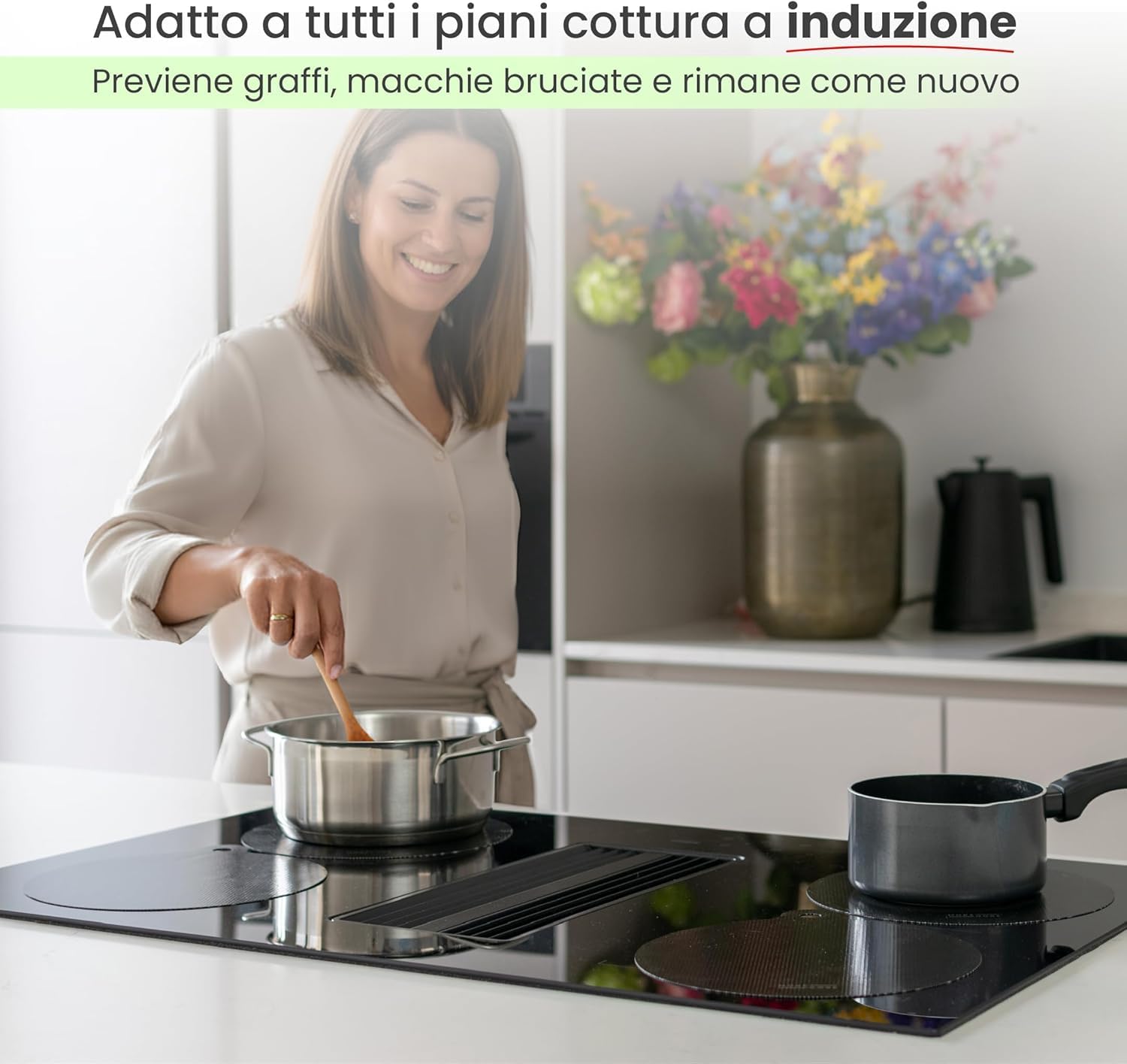 MoreCore Protezione Piano Induzione | Copri Piano Induzione | Piano Cottura Induzione | Tappetino Piano Induzione | Copri Piano Cottura | Copertura Piano Induzione | Coprifornelli | 5 Unità