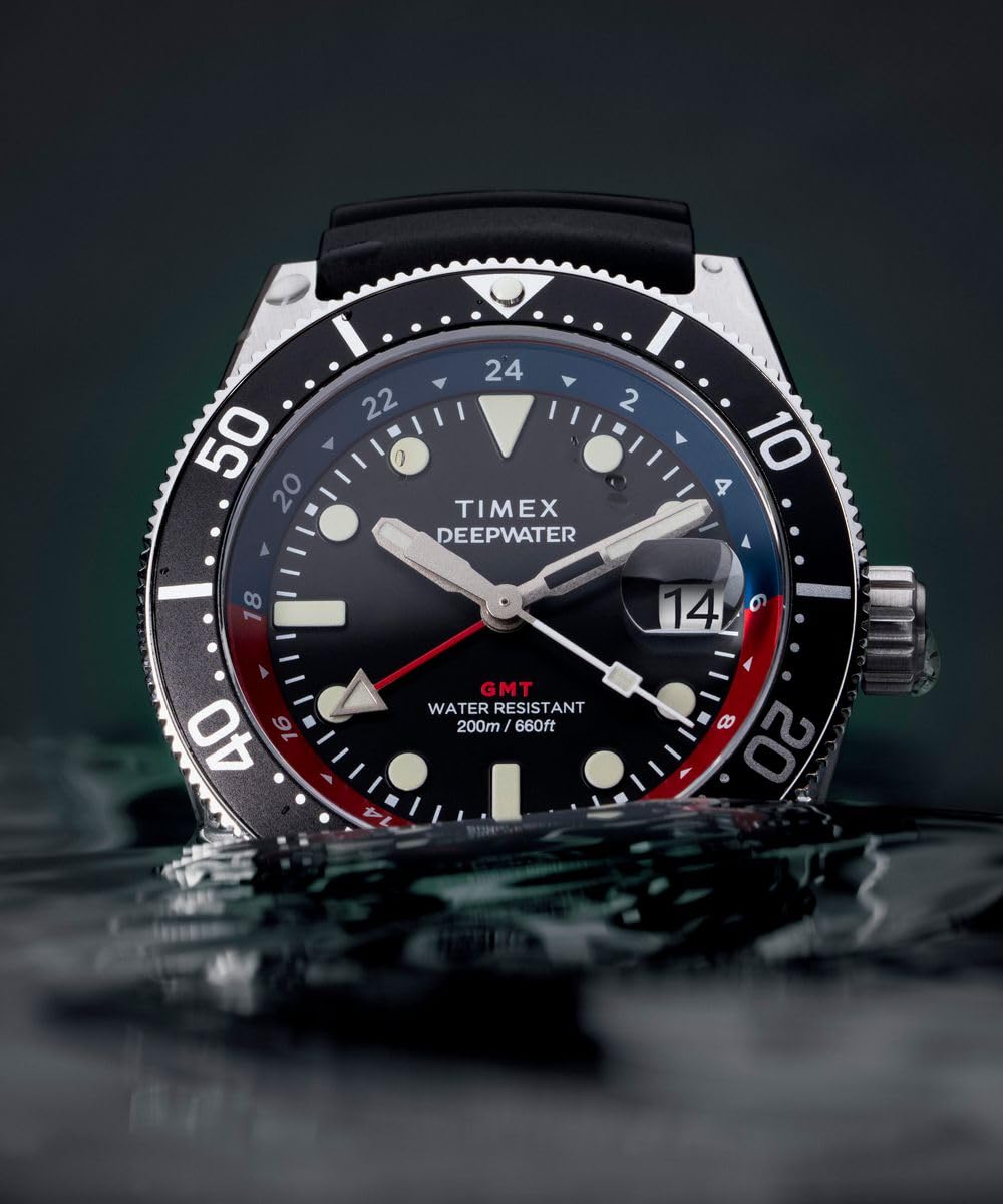 Timex Men's Analogue Quartz Watch with a Rubber Strap Deep Water Reef
