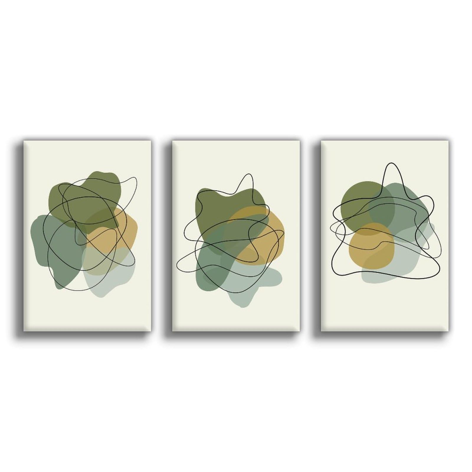 Juego de 3 impresiones abstractas bohemias de mediados de siglo, arte abstracto para pared, decoración de sala de estar, arte geométrico de pared, decoración de pared bohemia, decoración moderna del