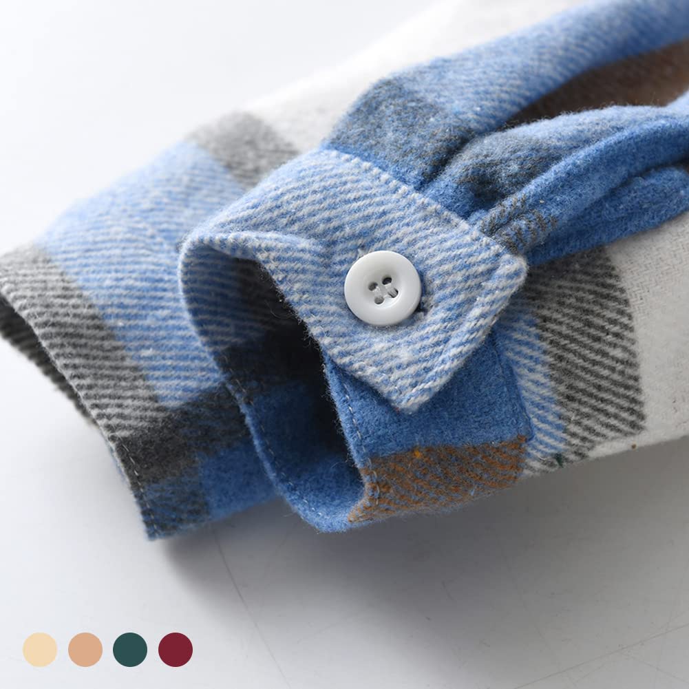 Manteau Enfant Garçon Veste Fille à Capuche Blouson Mi-saison de Chemise à Carreaux à Manches Longues