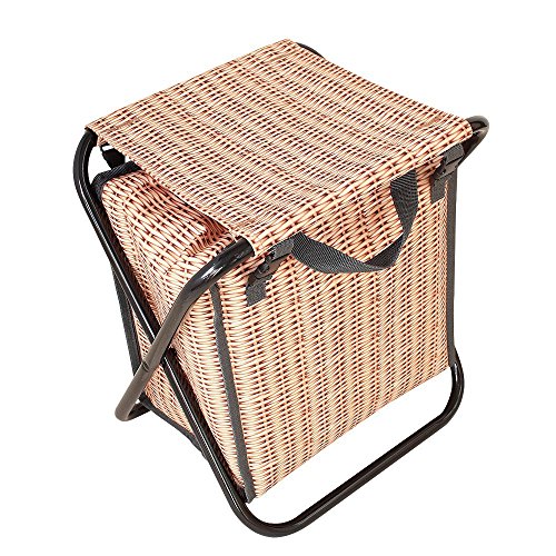 SPICE OF LIFE 保冷 折りたたみスツール&クーラーバッグセット バカンス パニエ 36×39×28cm バスケット柄 イス 外ポケット付き インナーバッグ付き クーラーバッグ 2Lペットボトル4本収容 SFVG1503