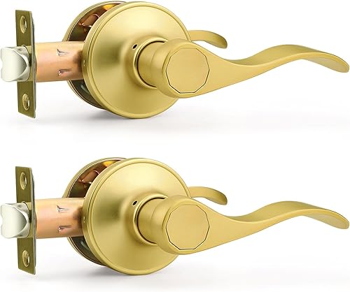 Vista 14 de Probrico Manija de Puerta Negra Palancas de Puerta de Pasaje para Puertas de Armario y Pasillo Estilo Ondulado Manijas de Puerta