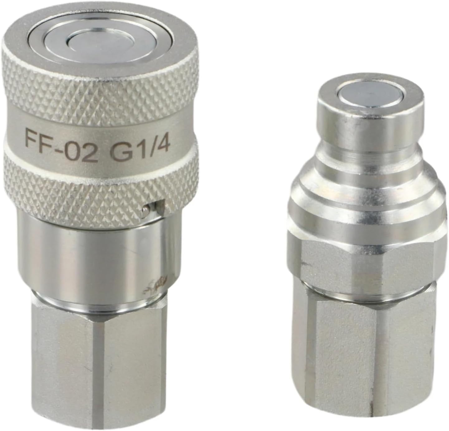 Hydraulic Quick Coupler Connector Set with Valve for NPT14 NPT38 NPT12 NPT34 Rust White Zinc Treatment((G1percent4))