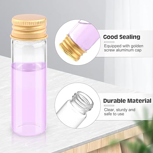Miniatura 3 de Paquete de 30 botellas de vidrio de 0.5 fl oz (0.5 fl oz), frascos de muestra transparentes, decoración pequeña, botella de manualidades con tapa de