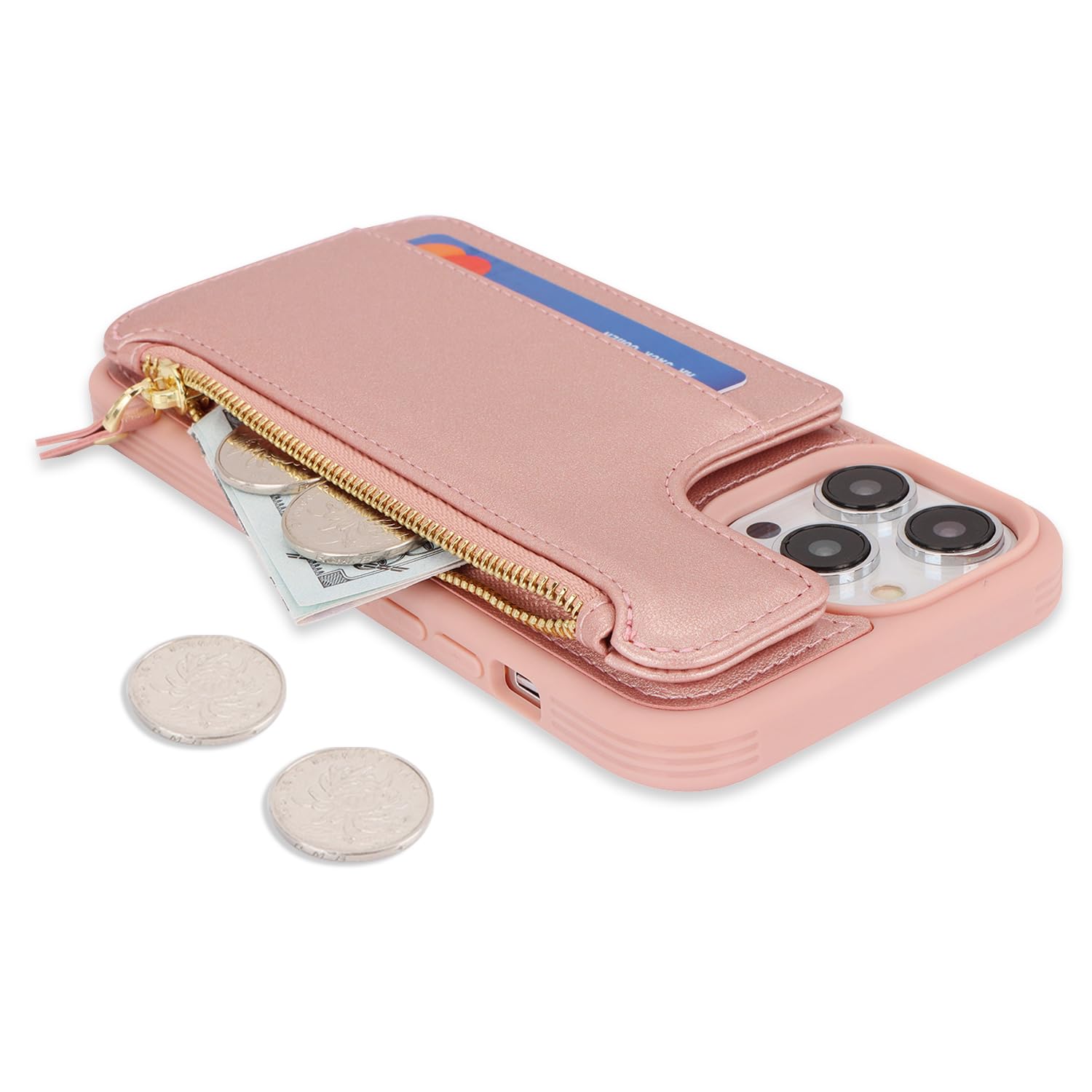 2 In 1 Detachable Glitter Wallet Phone Case For IPhone 15 Pro Max 14 Plus 13 12pro 11 Magnetic Leather Card Holder Cover - View #3